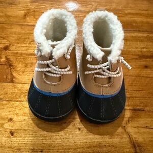 Cozy Tan and Black Carters Infant Boots
